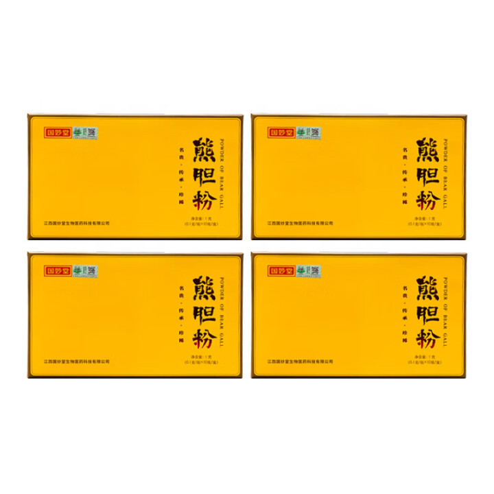 国妙堂熊胆粉0.1克*10支/盒，4盒装